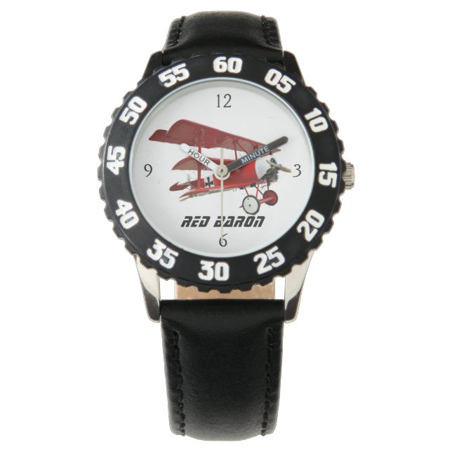 Das Triplane "Red Baron" Armbanduhr (Vorderseite)