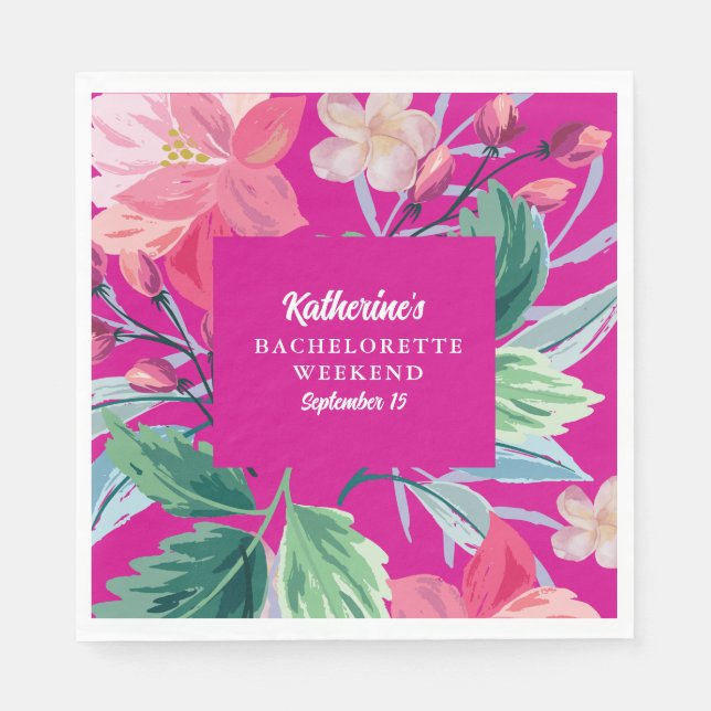 Das Tropic mag seinen heißen rosa Junggeselinnen-A Serviette (Vorderseite)