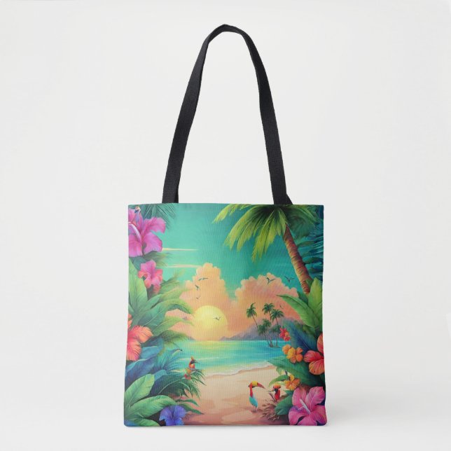 Das Tropical Beach Sunset mit Hibiskus-Blume (Vorderseite)