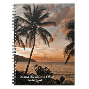 Das Tropical Sunset Beach Palm Trees personalisier Notizblock