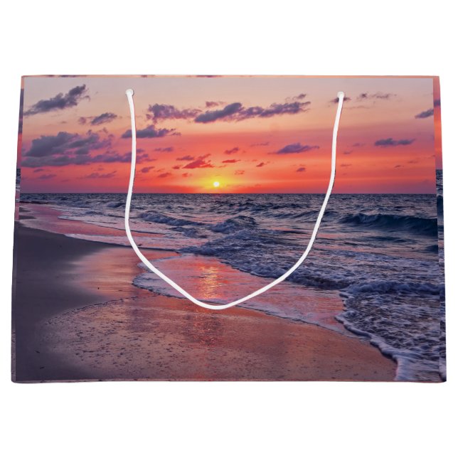 Das tropische Bahamas Sunset Paradise Beach Große Geschenktüte (Vorderseite)