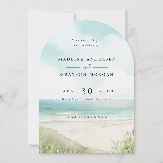 Das tropische Foto "Watercolor" Save the Date Einladung (Vorderseite)