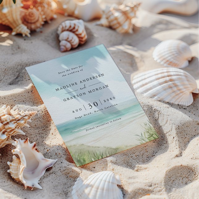 Das tropische Foto "Watercolor" Save the Date Einladung (Von Creator hochgeladen)