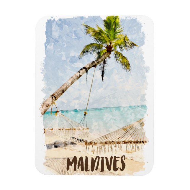 Das tropische Malediven Beach View Landschaft Magnet (Vertikal)