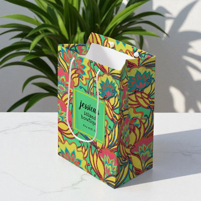 Das tropische Muster des Key West Island Mittlere Geschenktüte (Von Creator hochgeladen)