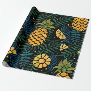 Das tropische Muster ist nahtlos, mit Ananas und P Geschenkpapier