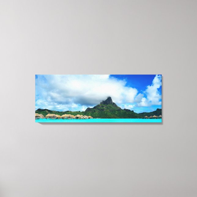 Das tropische Resort Bora Bora Leinwand Panorama (Vorderseite)