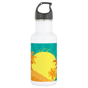 Das tropische Retro-Design des Sunset Beach Edelstahlflasche