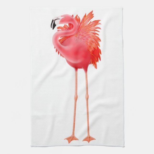 Das tropische rosa Flamingo-Geschirrtuch Handtuch (Vertikal)