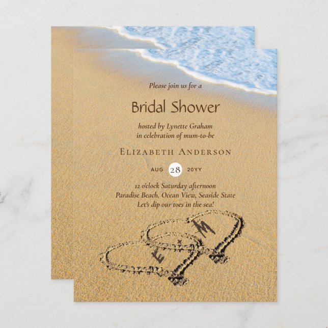 Das tropische Strandherz in Sand Brautparty (Vorne/Hinten)