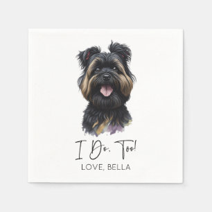Das tue ich auch! Affenpinscher Dog Wedding Serviette
