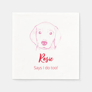 Das tue ich auch! Labrador Puppy Wedding Napkins Serviette