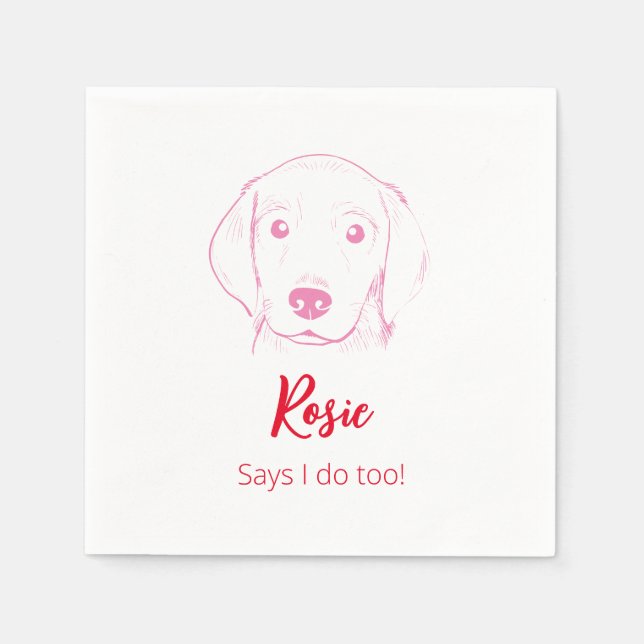 Das tue ich auch! Labrador Puppy Wedding Napkins Serviette (Vorderseite)
