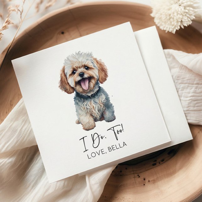 Das tue ich auch! Maltipoo Dog Wedding Serviette (Von Creator hochgeladen)