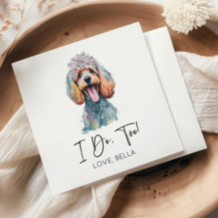 Das tue ich auch! Poodle Dog Pet Wedding Serviette