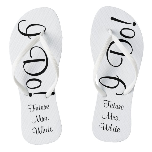 Das tue ich! Hochzeitstag-Braut Flip Flops (Fußbett)