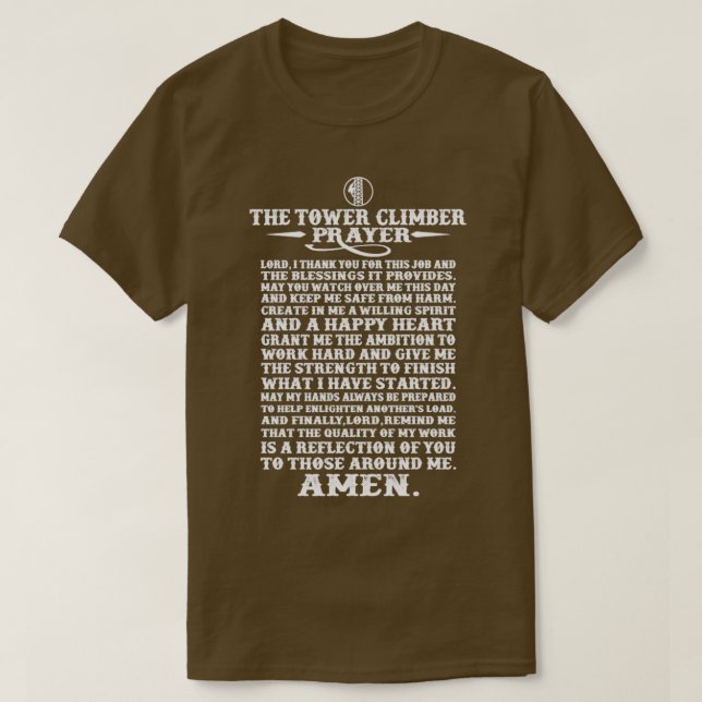 Das Turmklettergebet Klettern T-Shirt (Design vorne)