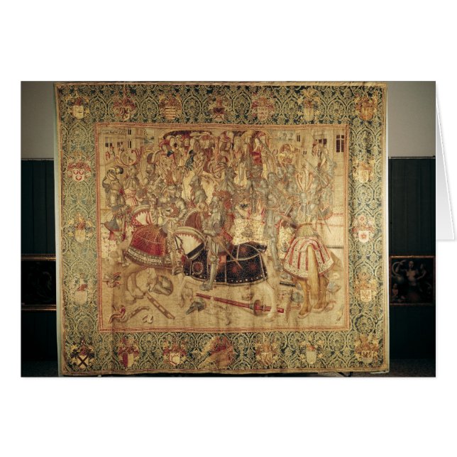 Das Turnier, vertikale Webstuhltapisserie (Vorderseite (Horizontal))
