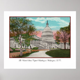 Das U.S. Capitol Vintage Plakat
