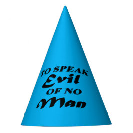 Das Übel eines Menschen zu sprechen Partyhütchen