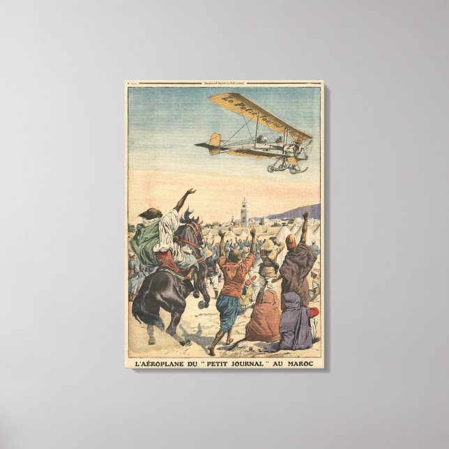 Das überfliegende Flugzeug "Petit Journal" Leinwanddruck (Vorderseite)