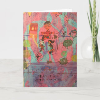 "Das Überspringen entsteint" Aquarell durch Feiertagskarte