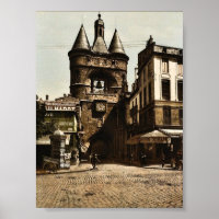 Das Uhrentor, Bordeaux, Frankreich, Vintag Fotochr