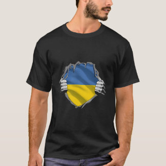Das ukrainische Erbe stolz Ukraine Roots Flag T-Shirt
