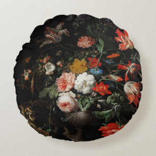 Das umgedrehte Bouquet von Abraham Mignon Rundes Kissen