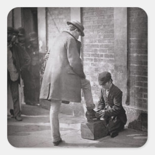 Das unabhängige Schuh-Schwarze, 'vom Straßen-Leb Quadratischer Aufkleber