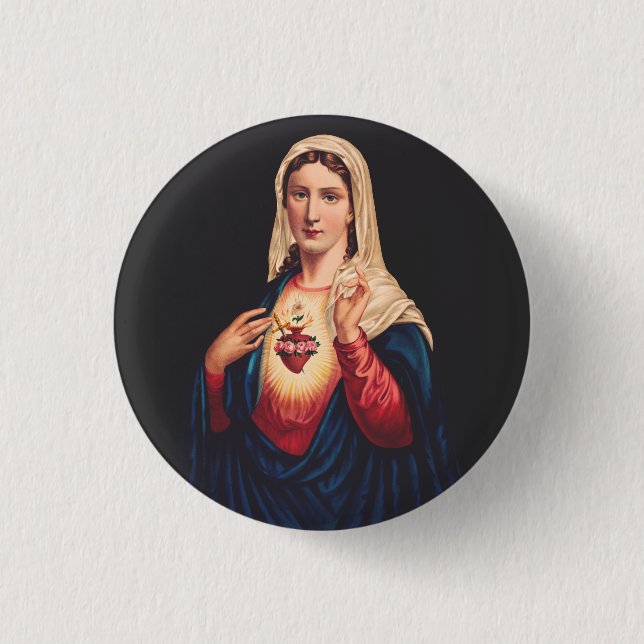 Das unbefleckte Herz Marias Button (Vorderseite)