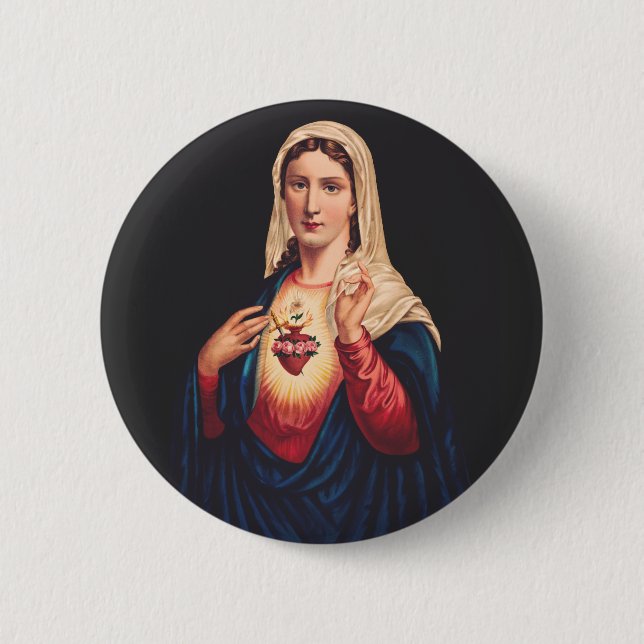 Das unbefleckte Herz Marias Button (Vorderseite)