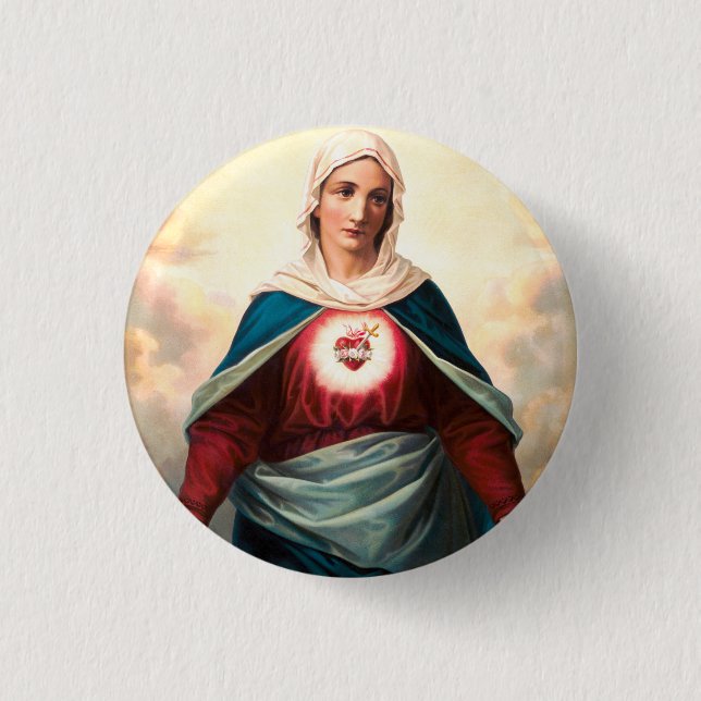 Das unbefleckte Herz Marias Button (Vorderseite)
