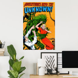 Das unbekannte grüne Sumpfmonster Vintage Comics Poster