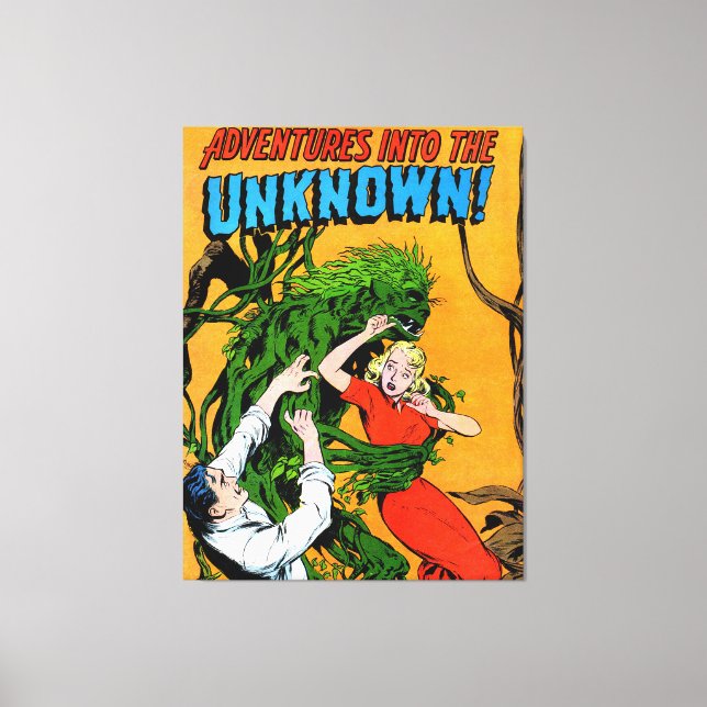 Das unbekannte Monster des grünen Sumpfes Vintage  Leinwanddruck (Vorderseite)