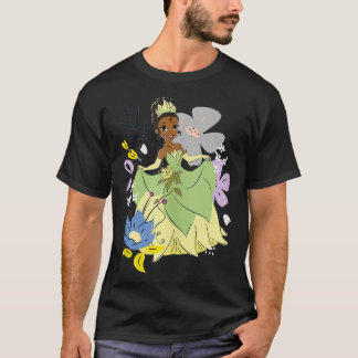 Das und der Frosch Tiana Niedliches Blumenportrait T-Shirt