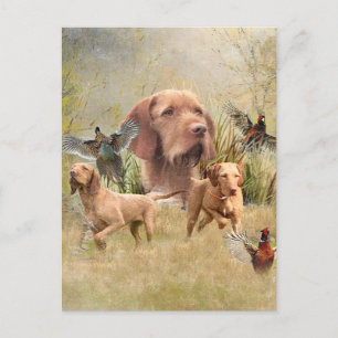 Das ungarische Drahthaar Vizsla Feiertagspostkarte