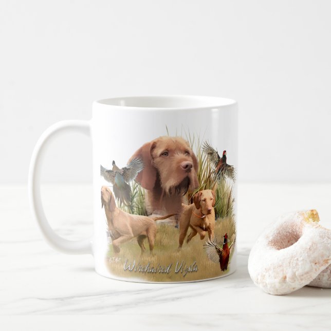 Das ungarische Drahthaar Vizsla Kaffeetasse (Mit Donut)