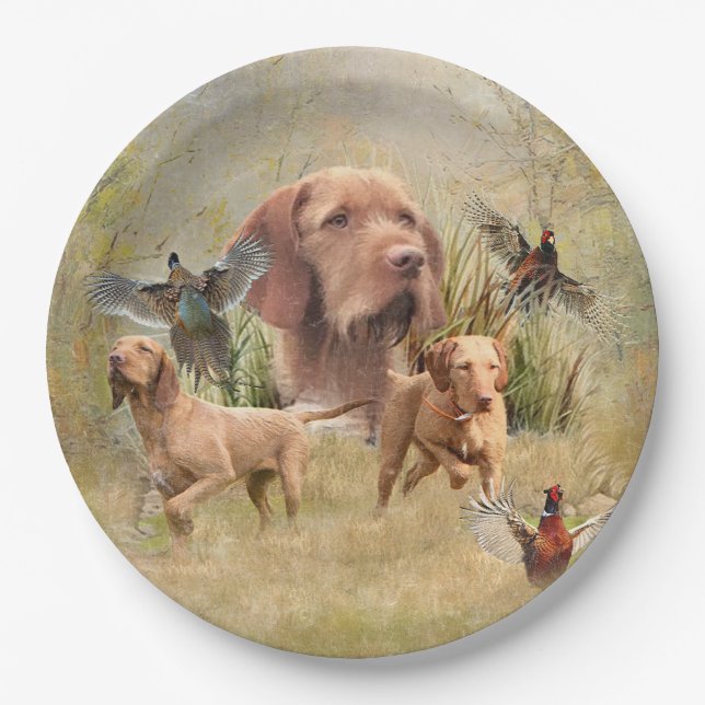 Das ungarische Drahthaar Vizsla Pappteller (Vorderseite)
