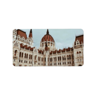 Das ungarische Parlament, Budapest, Ungarn Adressaufkleber