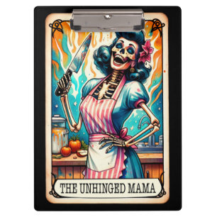 Das Unhinged Mama Tarot Dunkler Humor Skelett Klemmbrett