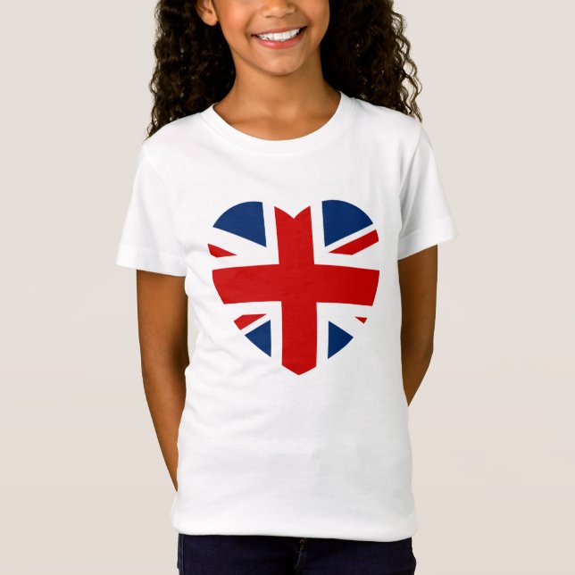 Das "Union Jack Flag Herz" T-Shirt (Vorderseite)