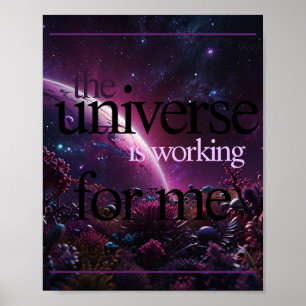 Das Universum arbeitet für mich. Lila. Poster