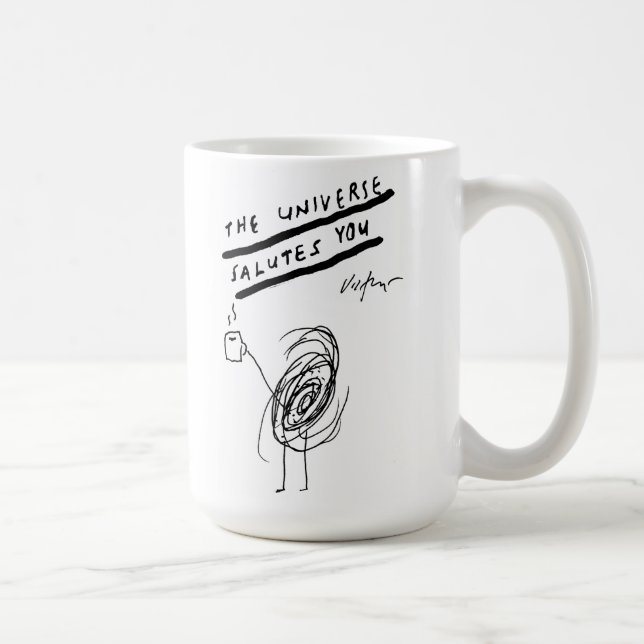 Das Universum begrüßt Sie - Victore Kaffee-Tasse Tasse (Rechts)