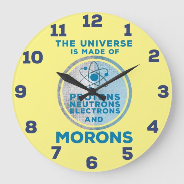 Das Universum besteht aus den Moronen der Acrylmau Große Wanduhr (Vorderseite)