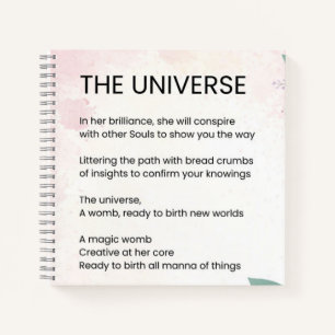 Das Universum - Ermächtigungsgedicht Notizbuch