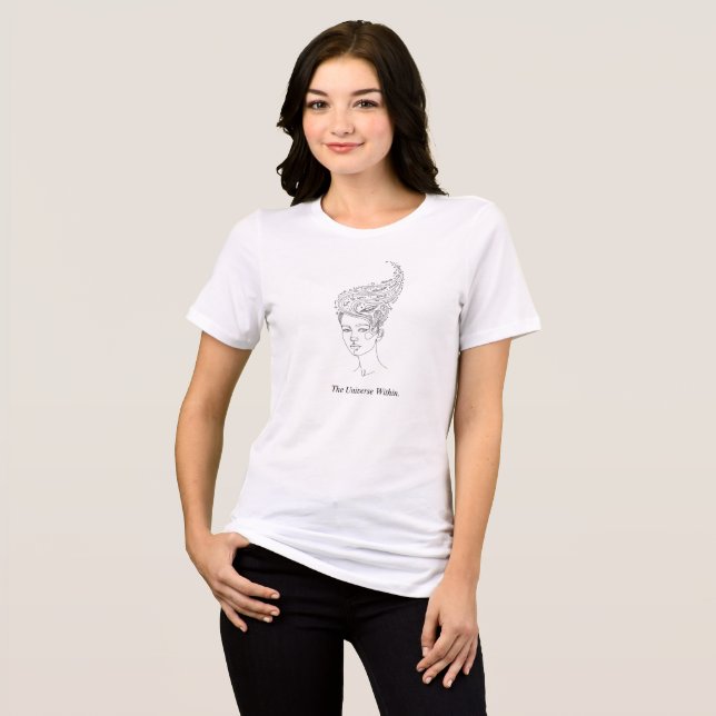 Das Universum in der minimalistischer Damen-T-Shir Tri-Blend Shirt (Vorderseite voll)