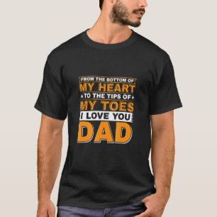 Das untere Ende meines Herzens zu den Spitzen mein T-Shirt