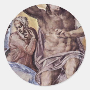 Das untergehende Fresko an der Altar des Sisti Runder Aufkleber