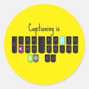 Das Untertiteln ist coole Steno Tastatur-Aufkleber Runder Aufkleber